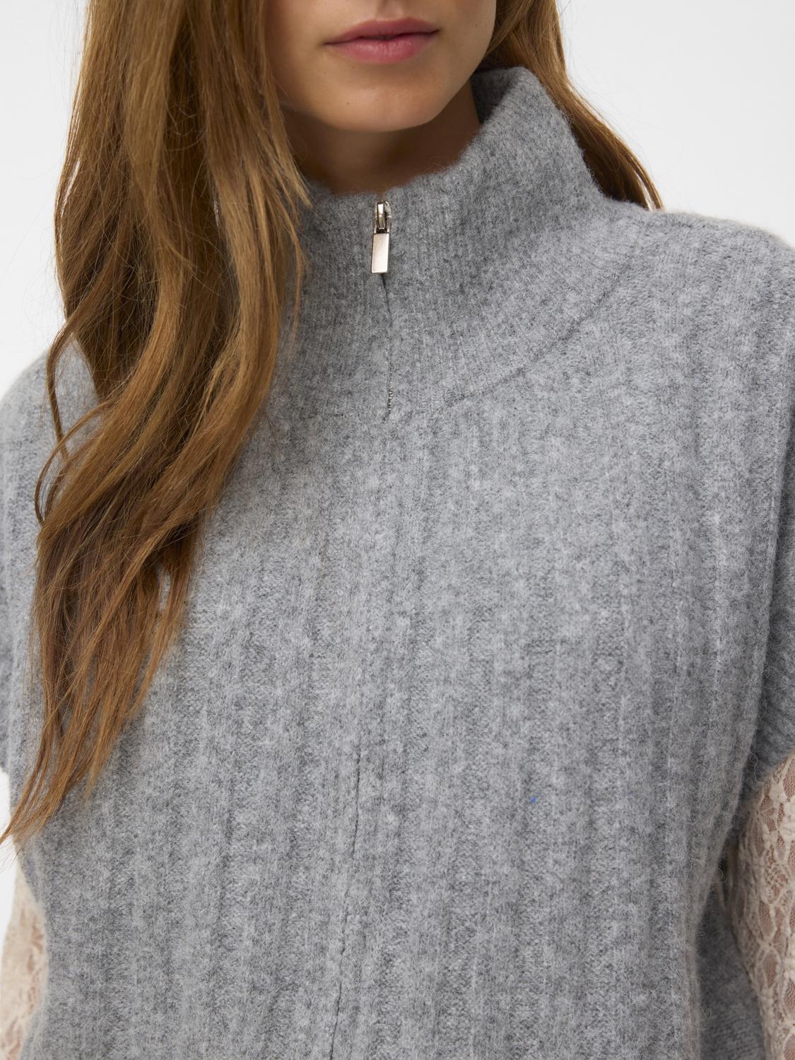 VMBANG Knitted Waistcoat - Medium Grey Melange - VERO MODA & VILA Bergvik